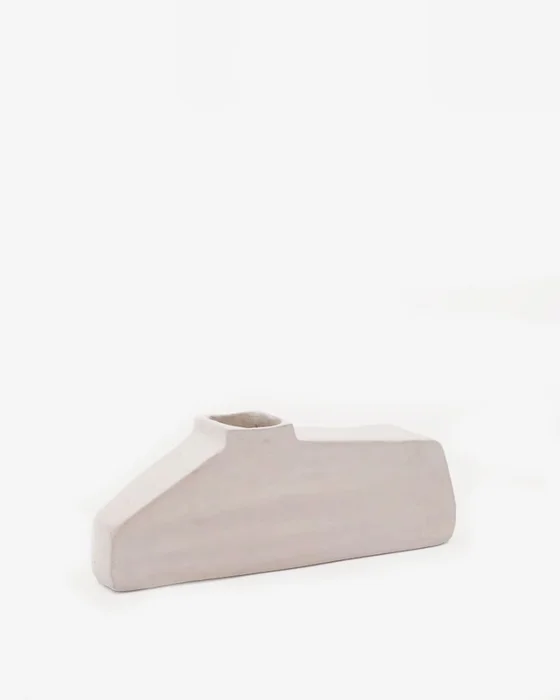 Jarrón Lahara de papel maché gris 16 cm en Beige - Jarrones, Uruguay | Kavehome