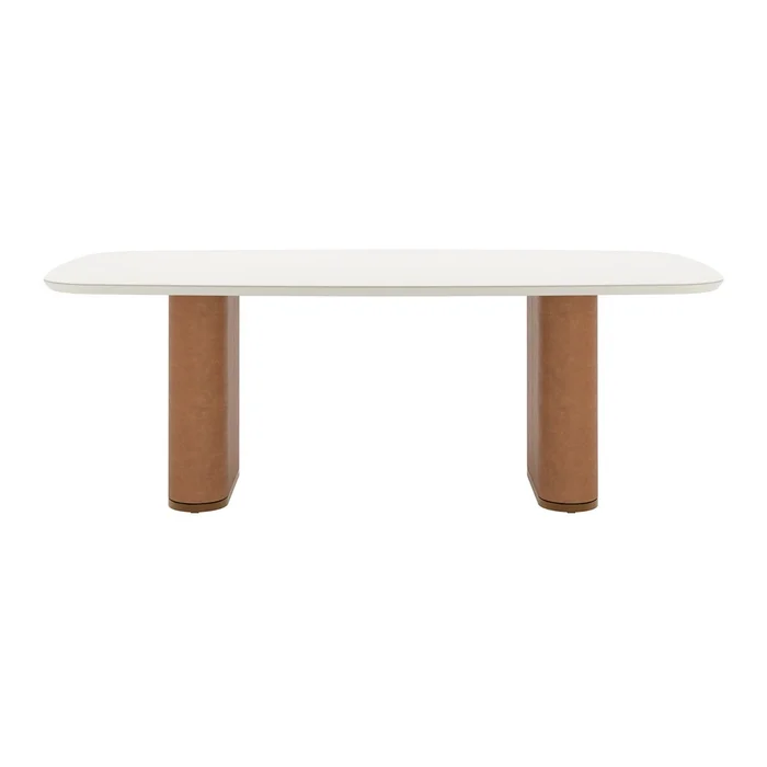 Mesa De Comedor Lintz - 184 - Linea Mónaco - Blanco/Marrón - Mesas de comedor, Uruguay | Rústico Hogar, vista 3
