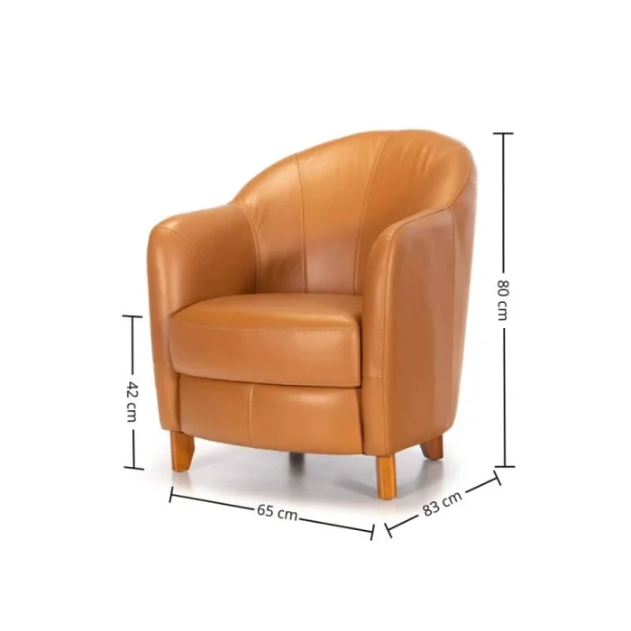 Butaca 100% Cuero - Bull - Camel en Marrón - Sillones y sofás, Uruguay | Ecowood, vista 3