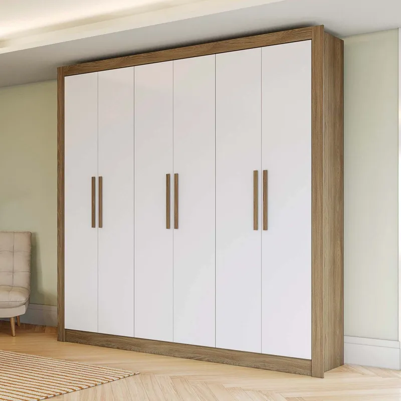 Placard 6 Puertas Mdp Natural-beige Kobe en Madera natural - Roperos y placares, Uruguay | Divino