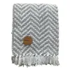 MANTA TEJIDA POLIESTER 125X150CM ZIG ZAG GRIS en Gris - Textiles, Uruguay | Decohogar, vista 1 de 3