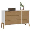 Comoda 6 cajones Linea Veneza - Blanco/Miel en Multicolor - Cómodas, Uruguay | La Cueva Muebles, vista 2 de 3