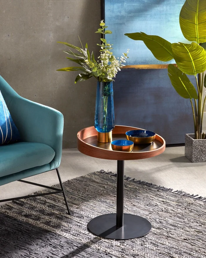 Mesa auxiliar Kaori Ø 46 cm en Marrón - Mesas de arrimo, Uruguay | Kavehome, vista 2