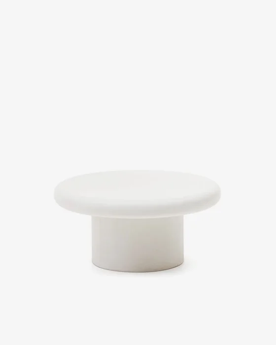 Mesa de centro redonda Addaia de cemento blanco - Ø90 cm x 43cm en Blanco - Mesas de living, Uruguay | Kavehome