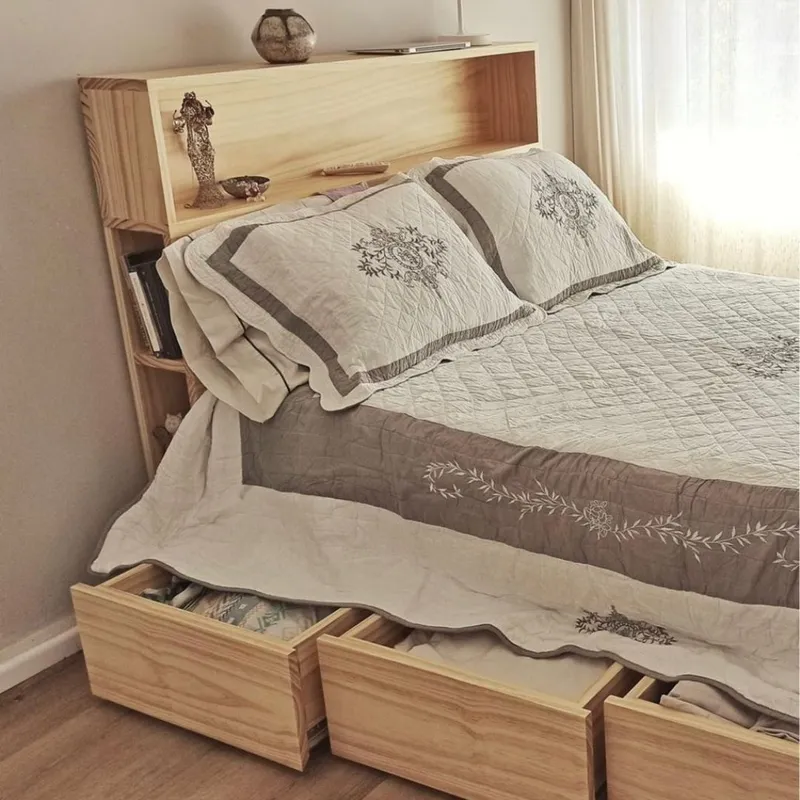 Cama Ginebra en Madera natural - Dormitorio, Uruguay | Treehouse Deco