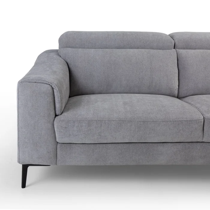 Rinconera Luke - Tela Microfibra - Chaise Derecho - 6686-7 Gris en Beige - Sillones y sofás, Uruguay | NYR, vista 3