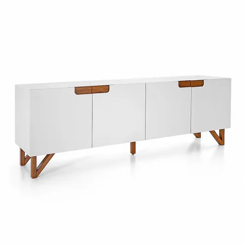 VAJILLERO 4 PUERTAS - LACA OFF WHITE - DETALLES MADERA CLARA en Madera natural - Aparadores y recibidores, Uruguay | Champagne Home