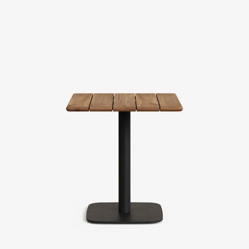 Mesa Saura de de madera de acacia acabado nogal 70 x 70 cm en Natural, Negro - Muebles para el exterior, Uruguay | Kavehome