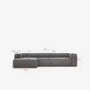 Sofá Blok 3 plazas chaise longue izquierdo pana gris 330 cm en Gris - Sillones y sofás, Uruguay | Kavehome, vista 7 de 7