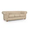 Sofá Chesterfield Novo - Cuero Básico - 3 cuerpos - Arena - (Preventa) en Beige - Sillones y sofás, Uruguay | NYR, vista 1 de 5