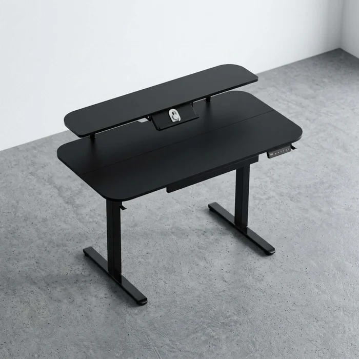 Escritorio Regulable Metal-y-mdf Negro Aileron en Negro - Escritorios y sillas de escritorio, Uruguay | Divino