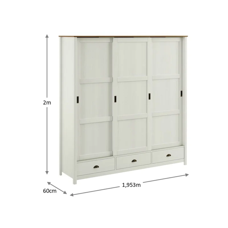 Placard 3 Puertas Madera Natural-beige Adaku 2.0 en Blanco - Roperos y placares, Uruguay | Divino, vista 4