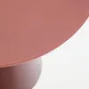 Mesa auxiliar Wilshire cristal templado glaseado y acero acabado - pintado terracota mate Ø50cm en Rojo - Mesas de arrimo, Uruguay | Kavehome, vista 4 de 7