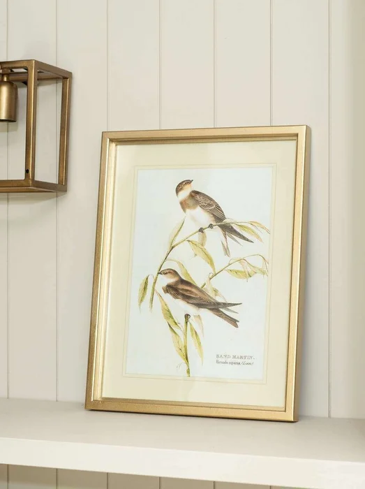 CUADRO BIRDS 1 - MARCO GOLD – 45 X 35 CMS en Dorado - Decoración de pared, Uruguay | La Iberica