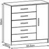 Comodas Cajoneras 5 Puerta 1 Cajon Dormitorio Negro 158 - Cómodas, Uruguay | Muebles Express, vista 5 de 6