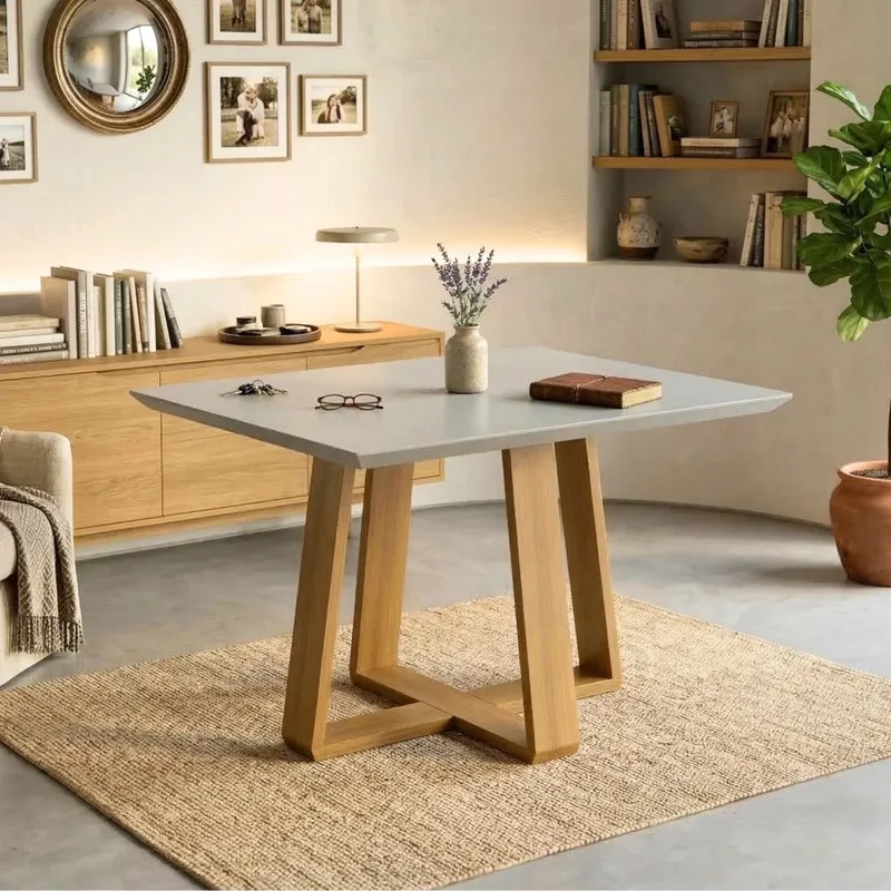 Mesa de Comedor Wood - Rectangular - Línea Nevada en Gris - Mesas de comedor, Uruguay | Ecowood