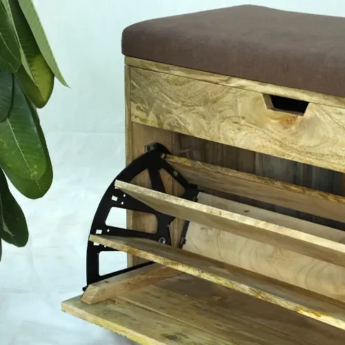 B26 Zapatera/Pie de cama 110x32x50 en Madera natural - Mesas de living, Uruguay | Victoriana, vista 2
