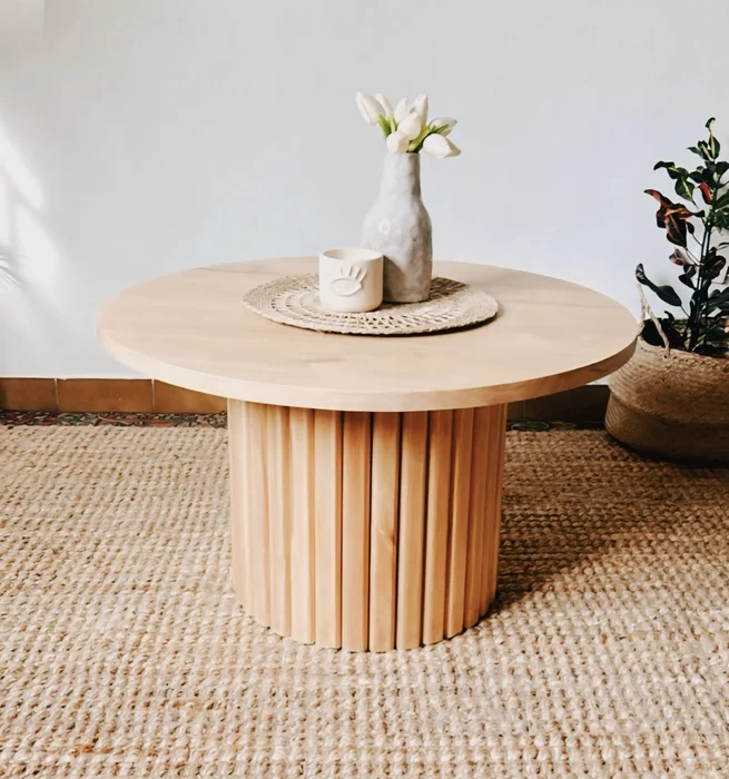Mesa ratona redonda en Madera natural - Mesas de living, Uruguay | Decoramuss, vista 4