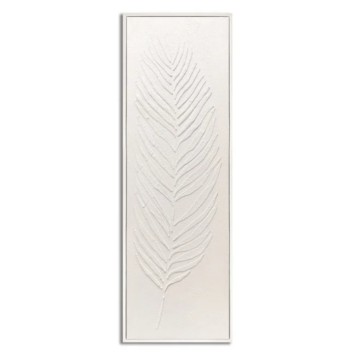 CUADRO 90x30cm MARCO HOJA BLANCO Y NEGRO 1 en Blanco - Decoración de pared, Uruguay | Decohogar