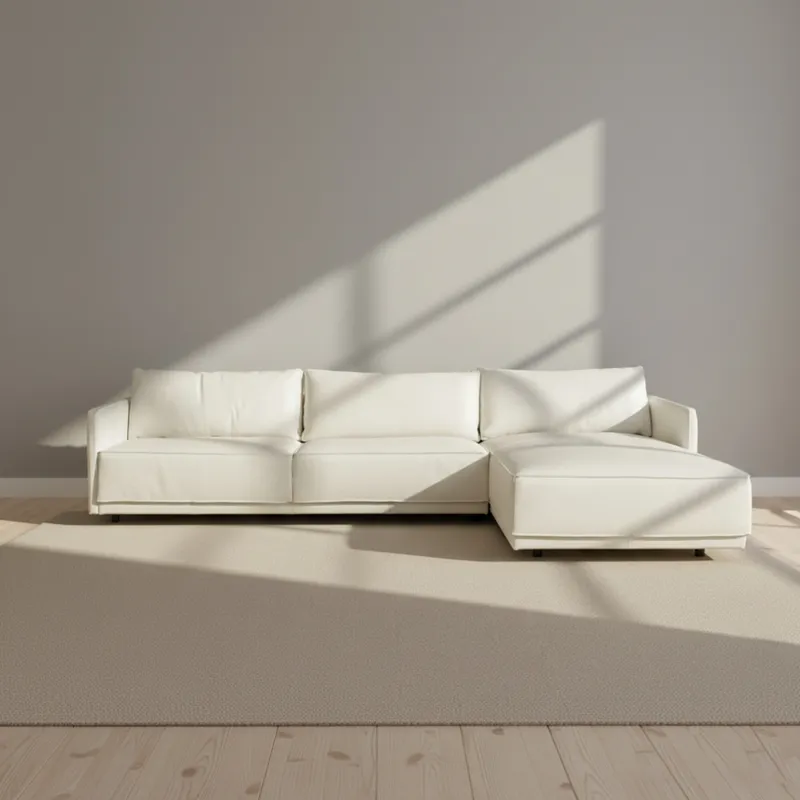 Sillón C/chaise Cuero-100-natural Blanco Romeo Tp2 Grano en Blanco - Sillones y sofás, Uruguay | Divino