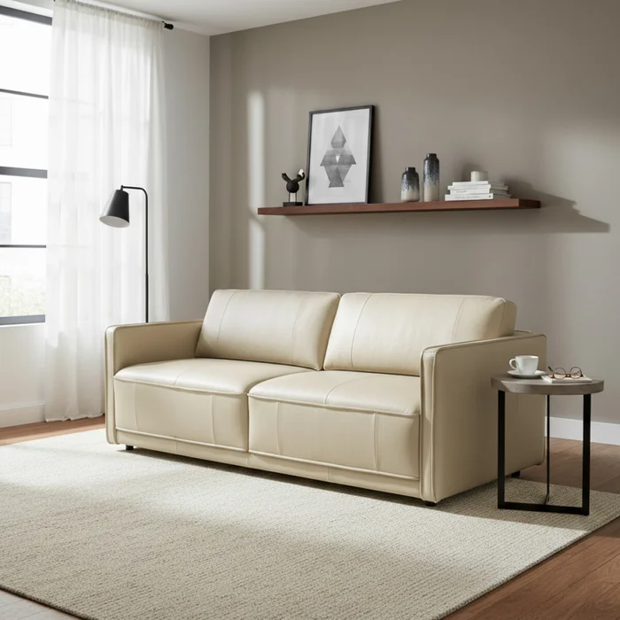 Sillón Positano - 3 Cuerpos 100% Cuero - Arena en Beige - Sillones y sofás, Uruguay | Rústico Hogar