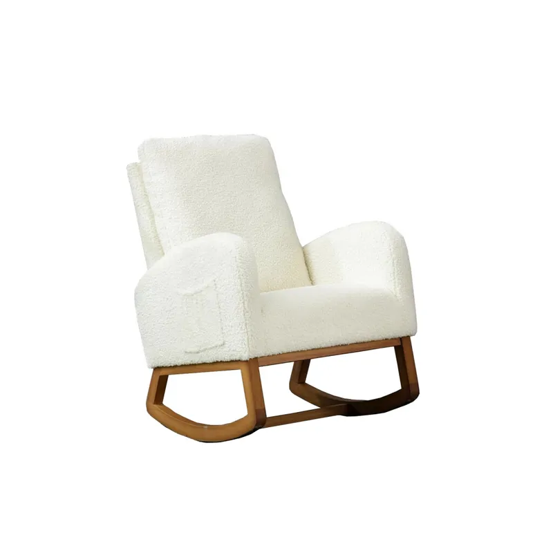 Poltrona mecedora - Wind - Blanco/Nogal en Blanco - Sillones y sofás, Uruguay | Rústico Hogar