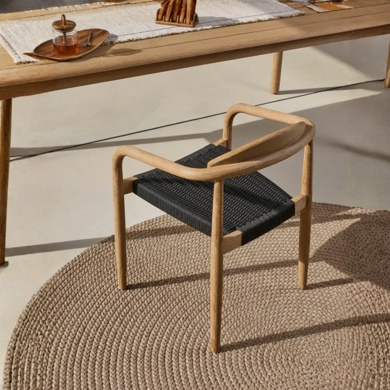 Silla de Teca y Cuerda Natural Runa | Casakos - Butacas, banquetas y puffs, Uruguay | Casakos, vista 3