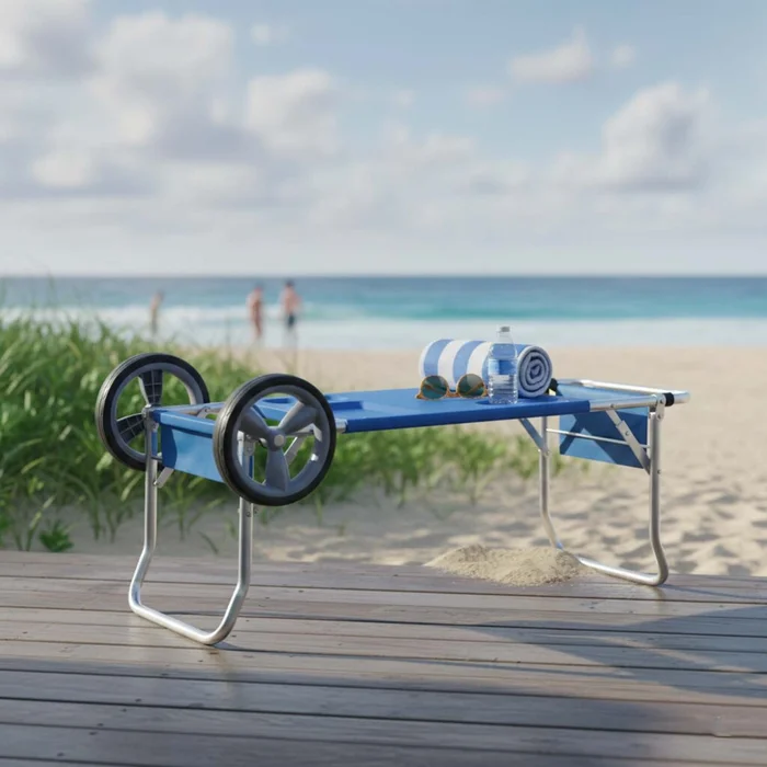 Carro Mesa Playa Aluminio Azul Mor en Azul - Muebles para el exterior, Uruguay | Divino