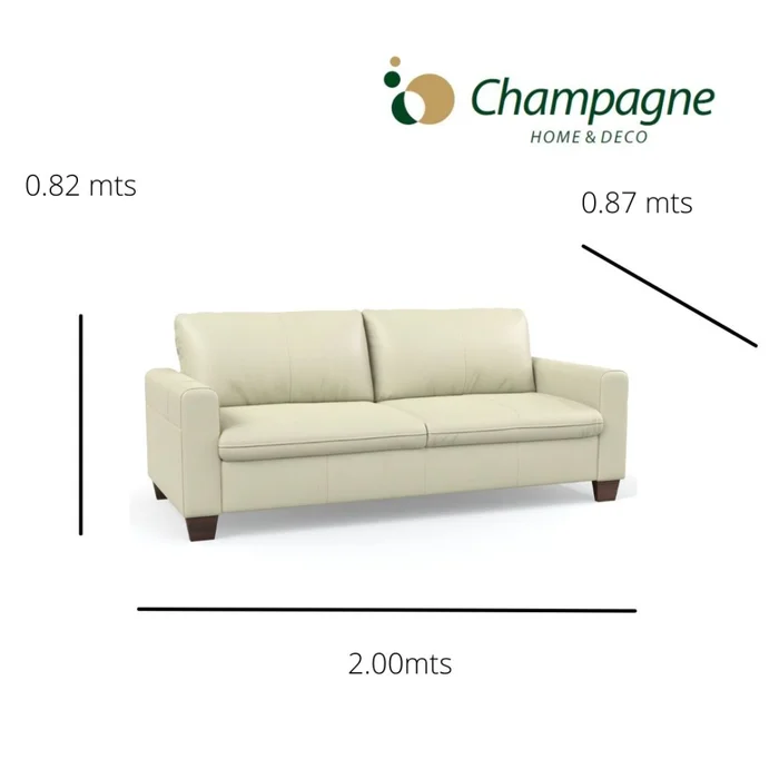 SOFA 100% CUERO - MODELO BLANC - 3 CUERPOS - MARRON en Marrón - Sillones y sofás, Uruguay | Champagne Home, vista 3