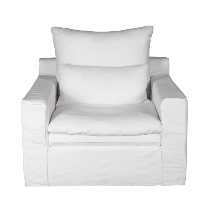 Sofá 1 Cuerpo Tela Blanco Positano en Blanco - Sillones y sofás, Uruguay | Divino, vista 3