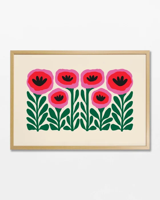 Amapolas Horizontal en Multicolor - Láminas, Uruguay | La Cuadrería