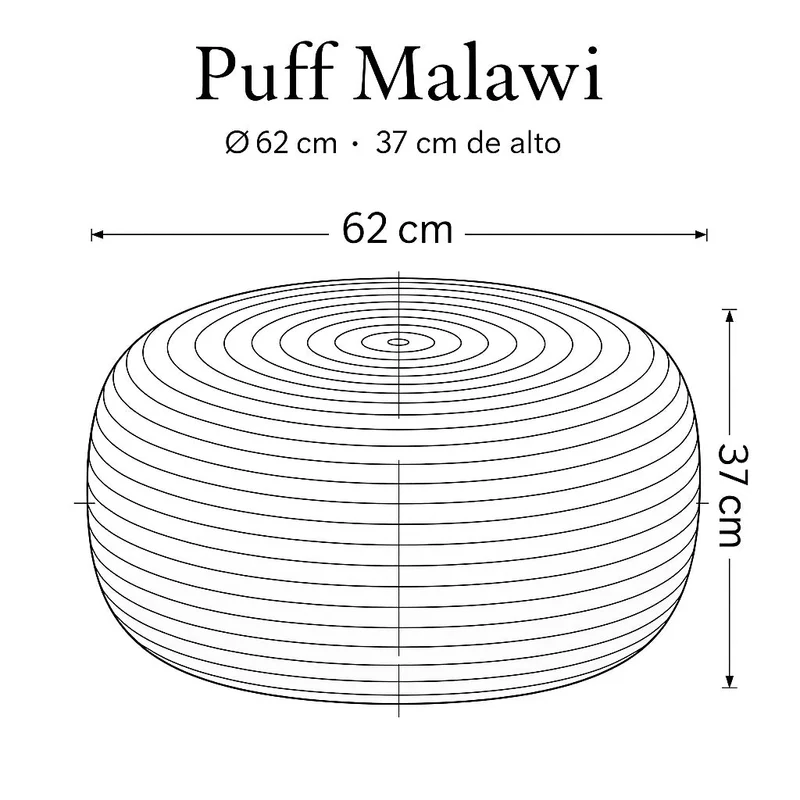 Puff de Fibra Natural Malawi | Casakos Uruguay en Beige - Butacas, banquetas y puffs, Uruguay | Casakos, vista 9