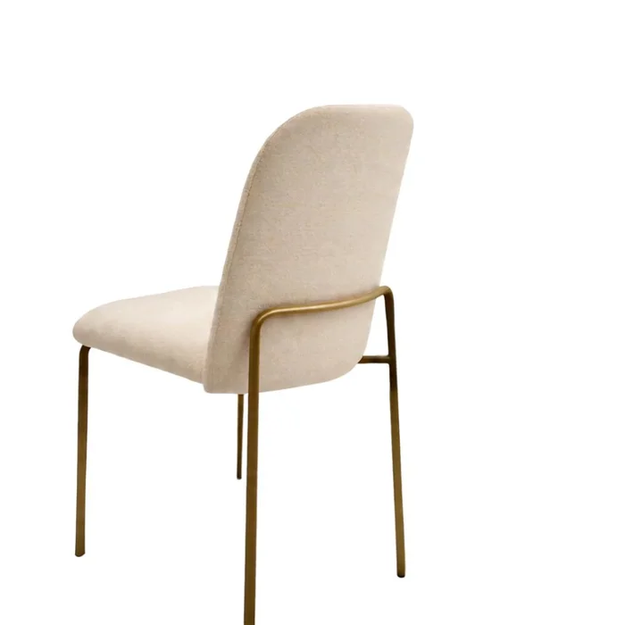 Silla en tela beige, patas en metal chocolate claro. en Beige - Sillas, Uruguay | Champagne Home, vista 3