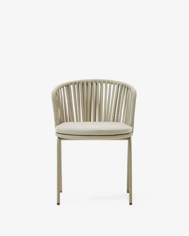 Silla exterior Saconca de cuerda y acero con acabado pintado - beige en Beige - Sillas, Uruguay | Kavehome, vista 7