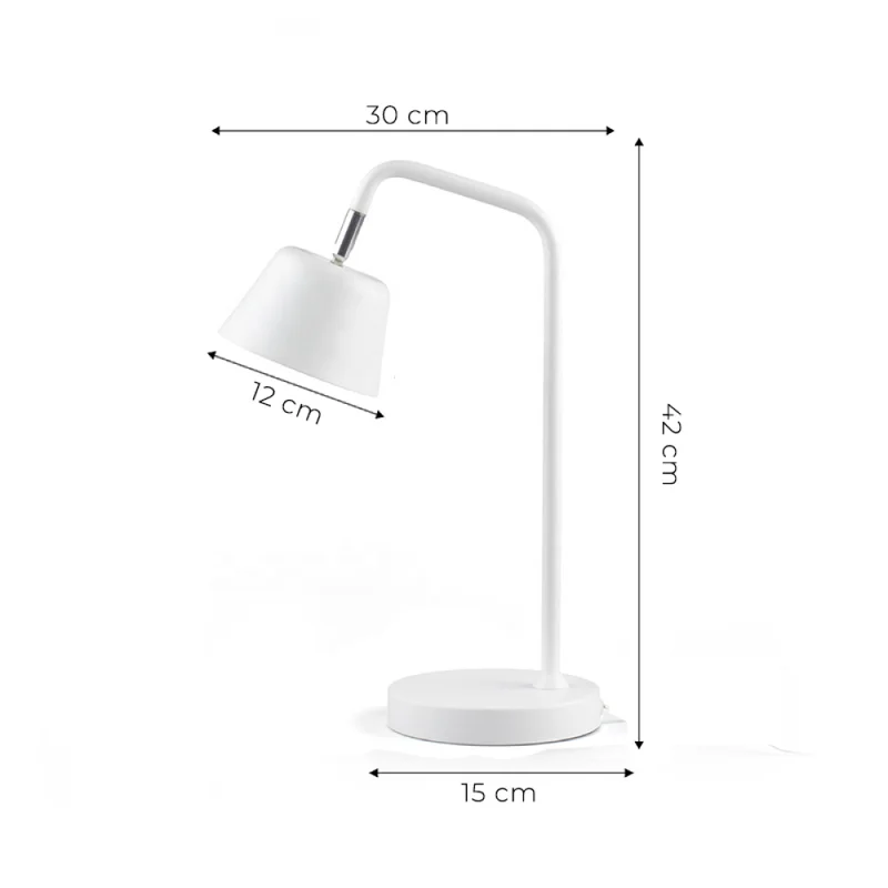 Lámpara de Mesa Lisbon Blanco en Blanco - Lámparas de mesa, Uruguay | Serlux, vista 4