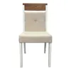 Silla tapizada en tela beige, patas en color blanco - PRODUCTO CON PEQUEÑOS DETALLES. en Madera natural - Sillas, Uruguay | Champagne Home, vista 2 de 5