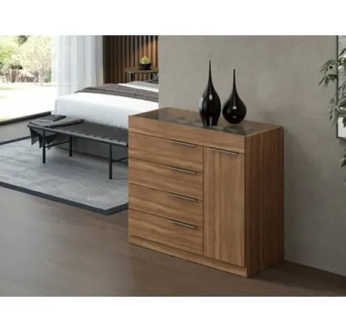 Tocador con caja de joyería 5C LUME - Almendra en Madera natural - Cómodas, Uruguay | Que Sal Muebleria