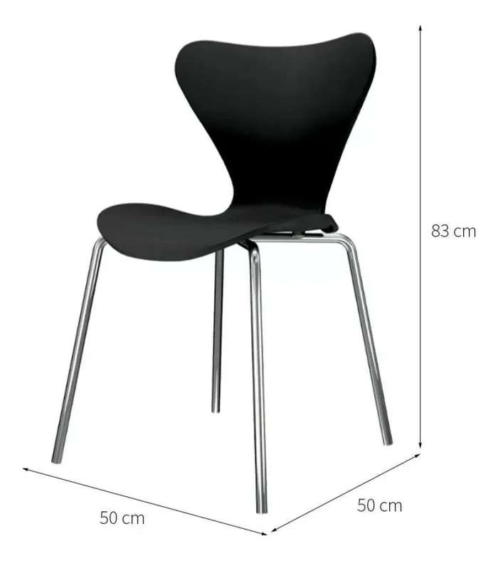 SILLA JACOBSEN - COLOR NEGRA en Negro - Sillas, Uruguay | Champagne Home, vista 2