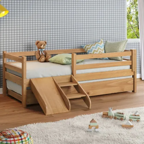 Cama marinera 1 Plaza Infantil - Marrón en Madera natural - Dormitorio, Uruguay | Ecowood