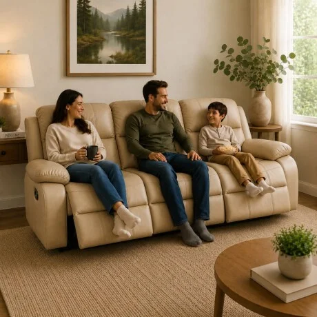 SILLON RECLINABLE 3 CUERPOS en Beige - Sillones y sofás, Uruguay | La Cueva Muebles, vista 8