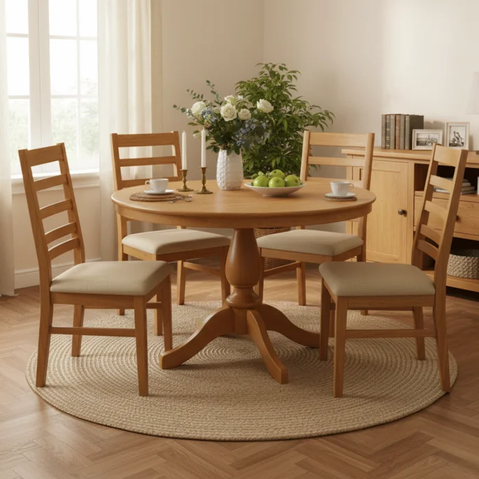 Mesa de Comedor Redonda Amarilis 1,15mt en Madera natural - Mesas de comedor, Uruguay | Casa Brava, vista 2