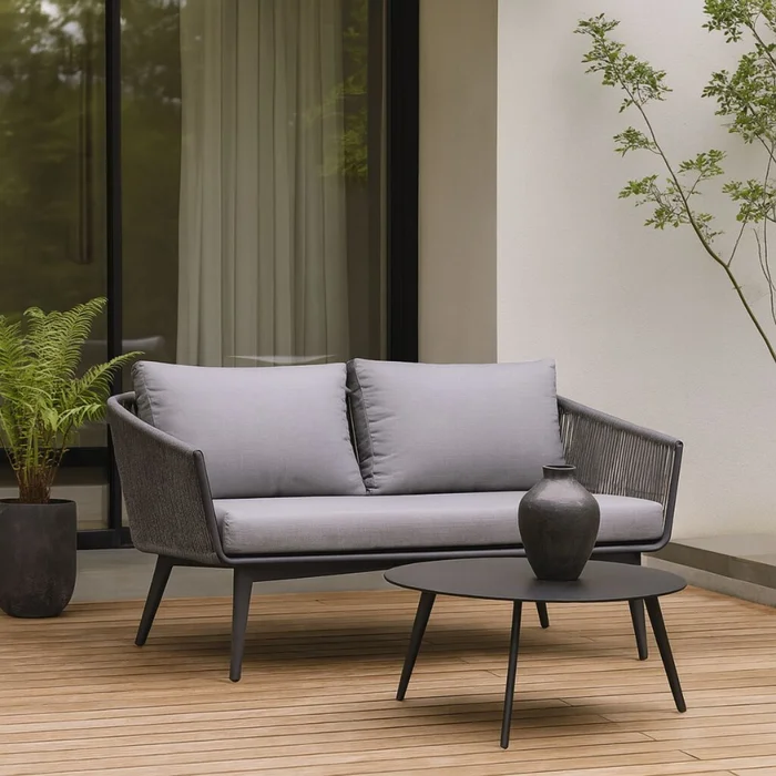 Sofá de exterior BALMAIN NEGRO EXTENSIBLE en Gris - Sillones y sofás, Uruguay | Viasono