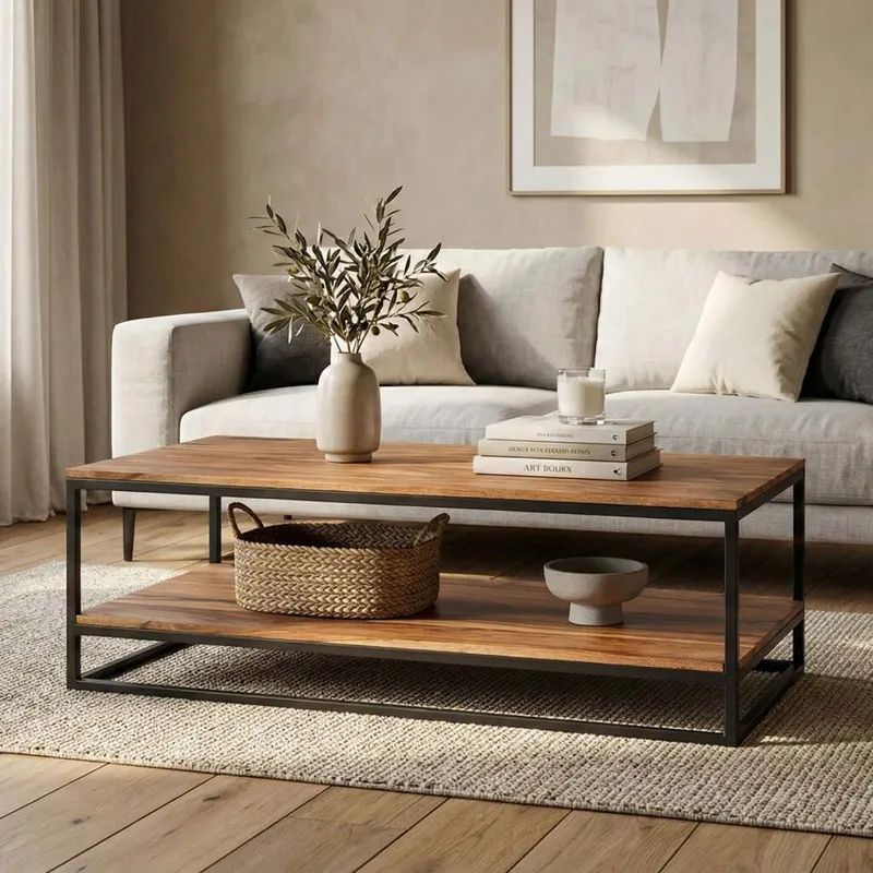 Mesa Ratona Madera-de-mango Marron Kanpur Castaño en Marrón - Mesas de living, Uruguay | Divino