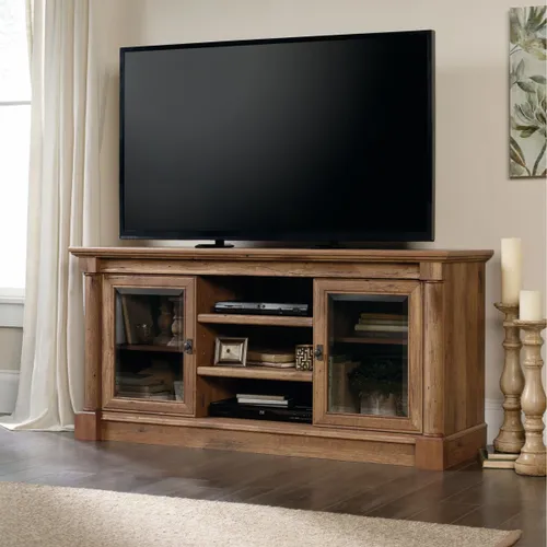 Rack Para TV Doble Puerta y Estantes Sauder Linea Palladia en Marrón - Muebles para TV, Uruguay | Rústico Hogar