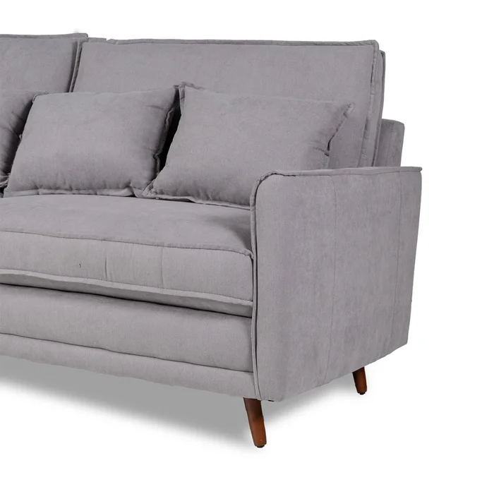 Sofá Realeza - Tela Microfibra - 3 cuerpos - 12074 (Ceniza) en Gris - Sillones y sofás, Uruguay | Nyr, vista 4