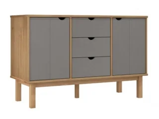 Comoda/Encimera 2P y 3C Mel/Gris Linea Nordica en Madera Maciza en Madera natural - Cómodas, Uruguay | Quesal, vista 8