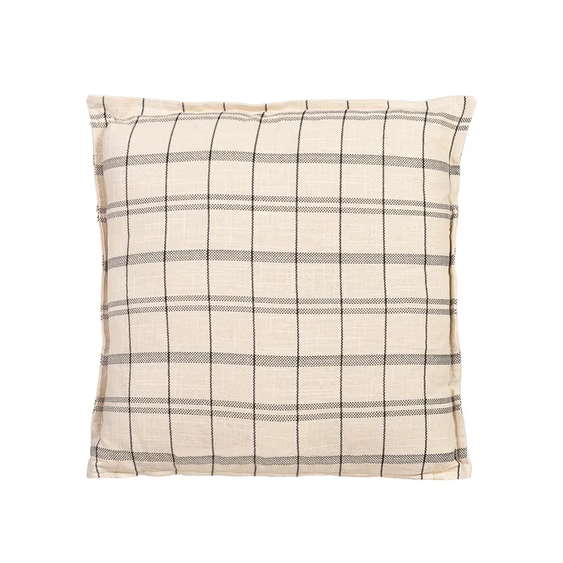 Almohadon Algodon Multicolor Cuadrillé Beige Azul en BEIGE AZUL - Textiles, Uruguay | Divino