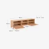 Mueble TV Beyla 2 puertas de madera maciza y chapa de roble 180x49,5 cm FSC 100% FSC 100% en Madera natural - Muebles para TV, Uruguay | Kavehome, vista 10 de 10