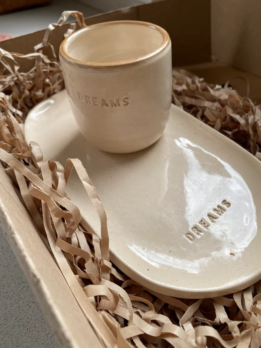 Set vaso y plato ovalado en cerámica en Beige - Decoración, Uruguay | Dreams On Time, vista 9