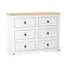 Comoda 6 Cajones Linea Mexicana Cajonera Para Dormitorio E1634 en Blanco con tapa nogal - Sillones y sofás, Uruguay | Soy Hogar, vista 3 de 8